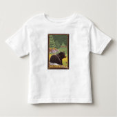 Zwart Beer in het bos - Washington Kinder Shirts (Voorkant)