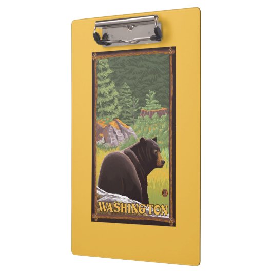 Zwart Beer in het bos - Washington Klembord (Links)