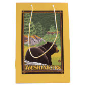 Zwart Beer in het bos - Washington Medium Cadeauzakje (Voorkant)