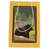 Zwart Beer in het bos - Washington Medium Cadeauzakje (Achterkant)