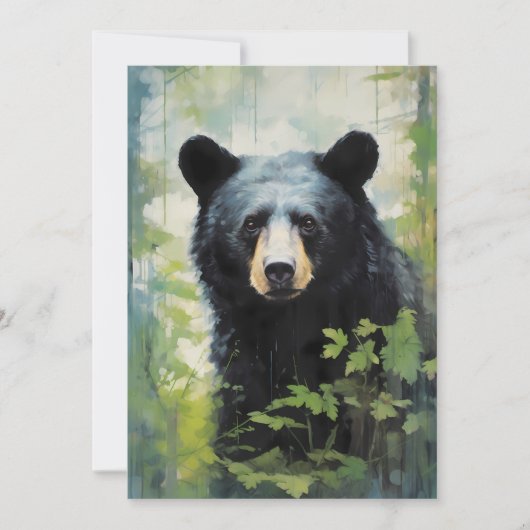 Zwart Beer in het Bosportret Feestdagenkaart (Voorkant)