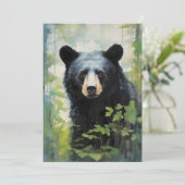 Zwart Beer in het Bosportret Feestdagenkaart (Staand voorkant)