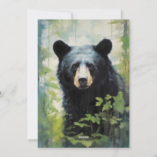 Zwart Beer in het Bosportret Feestdagenkaart