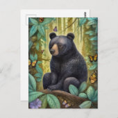 Zwart Beer in het Forest Art Briefkaart (Voorkant / Achterkant)