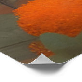 Zwart Beer in Oranje bloemen Poster (Hoek)