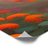 Zwart Beer in Oranje bloemen Poster (Hoek)