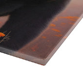 Zwart Beer in Oranje bloemen Snijplank (Hoek)