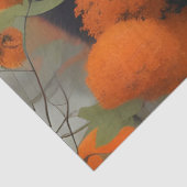 Zwart Beer in Oranje bloemen Tissuepapier (Detail)