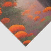 Zwart Beer in Oranje bloemen Tissuepapier (Detail)