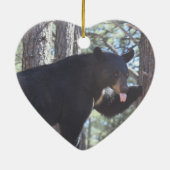 Zwart Beer Keramisch Ornament (Achterkant)