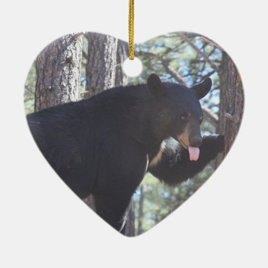 Zwart Beer Keramisch Ornament (Achterkant)