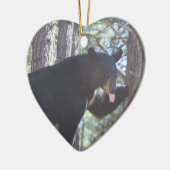 Zwart Beer Keramisch Ornament (Links)