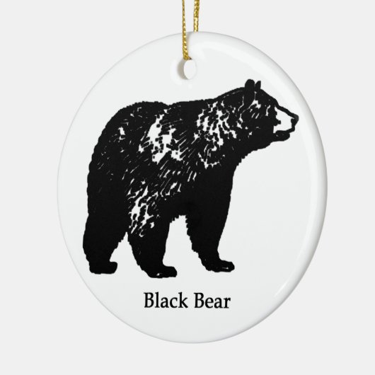 Zwart Beer Keramisch Ornament (Links)