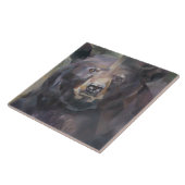 Zwart Beer Keramische Tegel Tegeltje (Zijkant)