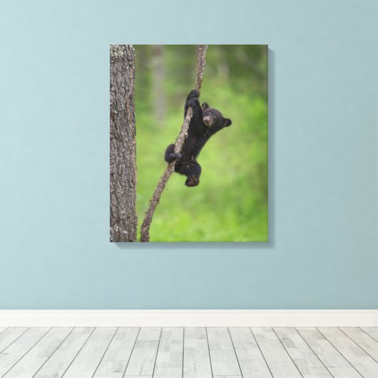 Zwart Beer Keuk op boomarm Canvas Afdruk (Insitu (Houten vloer))