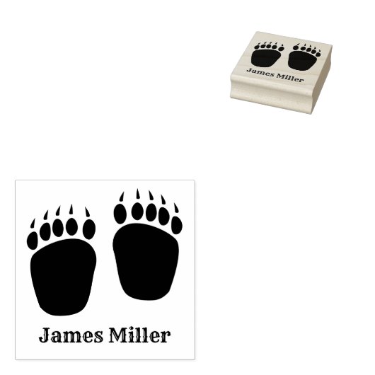 Zwart Beer Kleding Rubberstempel (Gestempeld)