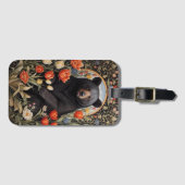 Zwart Beer Kleurrijke Tulpenbloemen Bagagelabel (Voorkant (horizontaal))