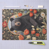 Zwart Beer Kleurrijke Tulpenbloemen Tissuepapier (Craft)