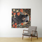 Zwart Beer Kleurrijke Tulpenbloemen Wandkleed (In Situ (horizontaal))