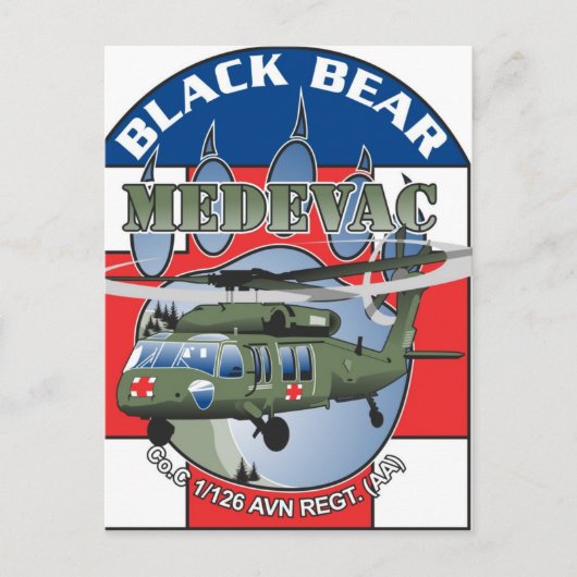 Zwart Beer Medivac briefkaart (Voorkant)
