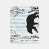 Zwart Beer met berkenblauwe lucht fleece deken (Voorkant)