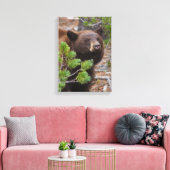 Zwart Beer met Blond Kleur Canvas Afdruk (Insitu (Woonkamer))