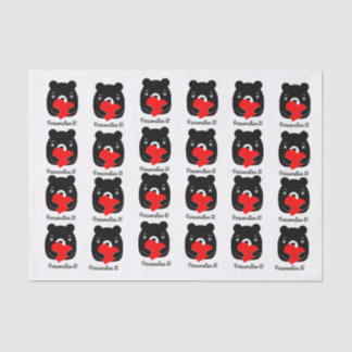 Zwart beer met hart tissuepapier