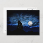 Zwart beer met maanlicht briefkaart (Voorkant / Achterkant)