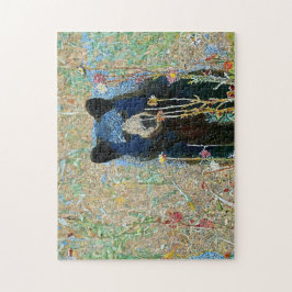 Zwart Beer Mozaïek Patroon Print Legpuzzel