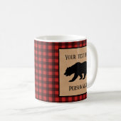 Zwart Beer op een rood en zwart speldenmodel op ma Koffiemok (Voorkant rechts)