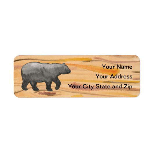 Zwart Beer op Houten Mailing Label (Voorkant)