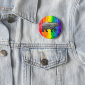 Zwart Beer op regenboogwas Buttonnen Ronde Button 5,7 Cm (In situ)