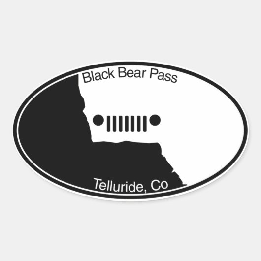 Zwart Beer Pass - Telluride, Co. Ovale Sticker (Voorkant)