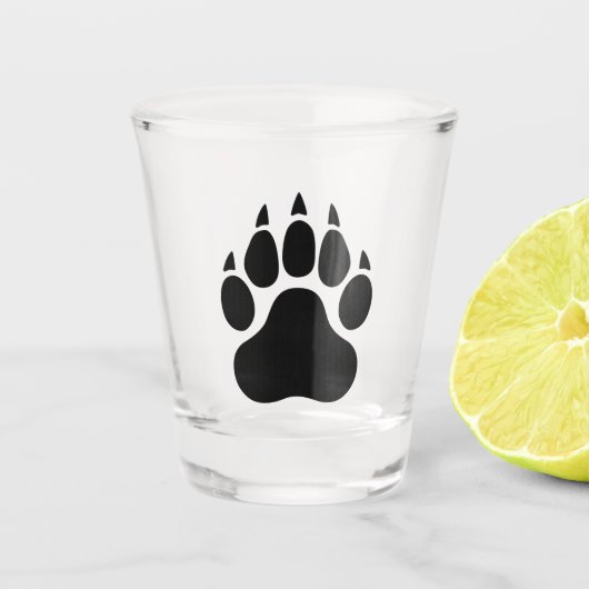 Zwart Beer Paw Print Shot Glas (Voorkant)