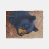 Zwart Beer Portret Fleece Blanket (Voorkant (Horizontaal))