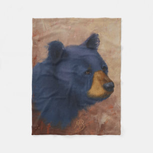 Zwart Beer Portret Fleece Blanket