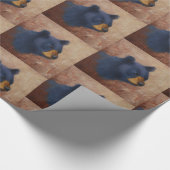 Zwart Beer — Portretwitpapier Cadeaupapier (Hoek)