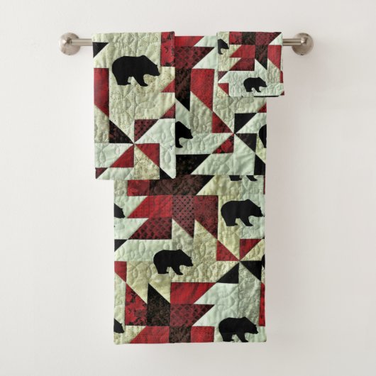 Zwart Beer Quilt Bad Handdoek (Insitu)