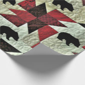 Zwart Beer Quilt Cadeaupapier (Hoek)