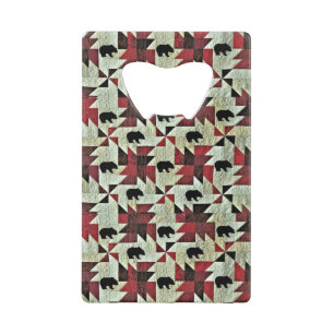 Zwart Beer Quilt Creditkaart Flessenopener