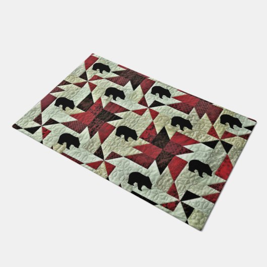 Zwart Beer Quilt Deurmat (Schuin)
