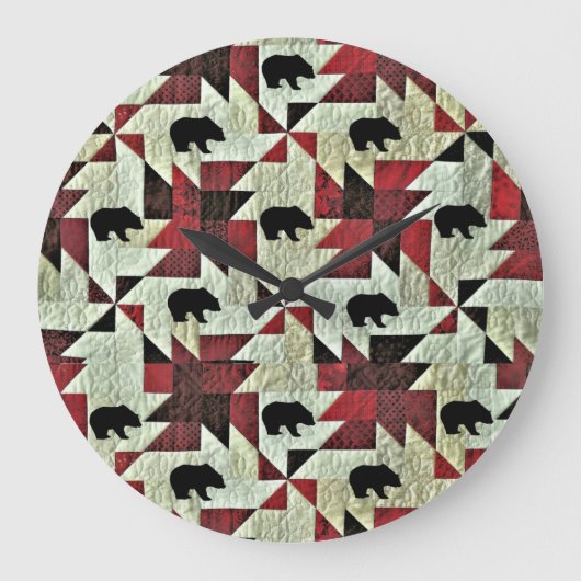 Zwart Beer Quilt Grote Klok (Voorkant)