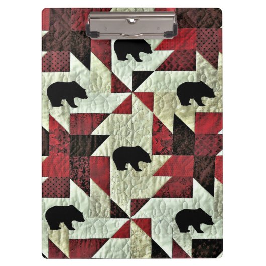 Zwart Beer Quilt Klembord (Voorkant)