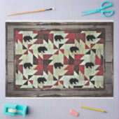 Zwart Beer Quilt Rustic Wood Tissuepapier (Craft)