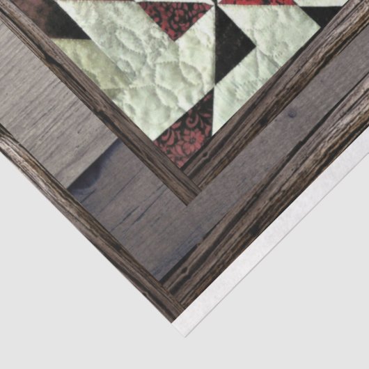 Zwart Beer Quilt Rustic Wood Tissuepapier (Detail)