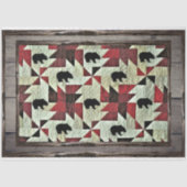 Zwart Beer Quilt Rustic Wood Tissuepapier (Voorkant)