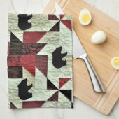 Zwart Beer Quilt Theedoek (Quarter Fold)