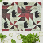 Zwart Beer Quilt Theedoek (Gevouwen)