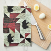 Zwart Beer Quilt Theedoek (Quarter Fold)