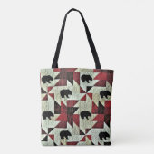 Zwart Beer Quilt Tote Bag (Achterkant)